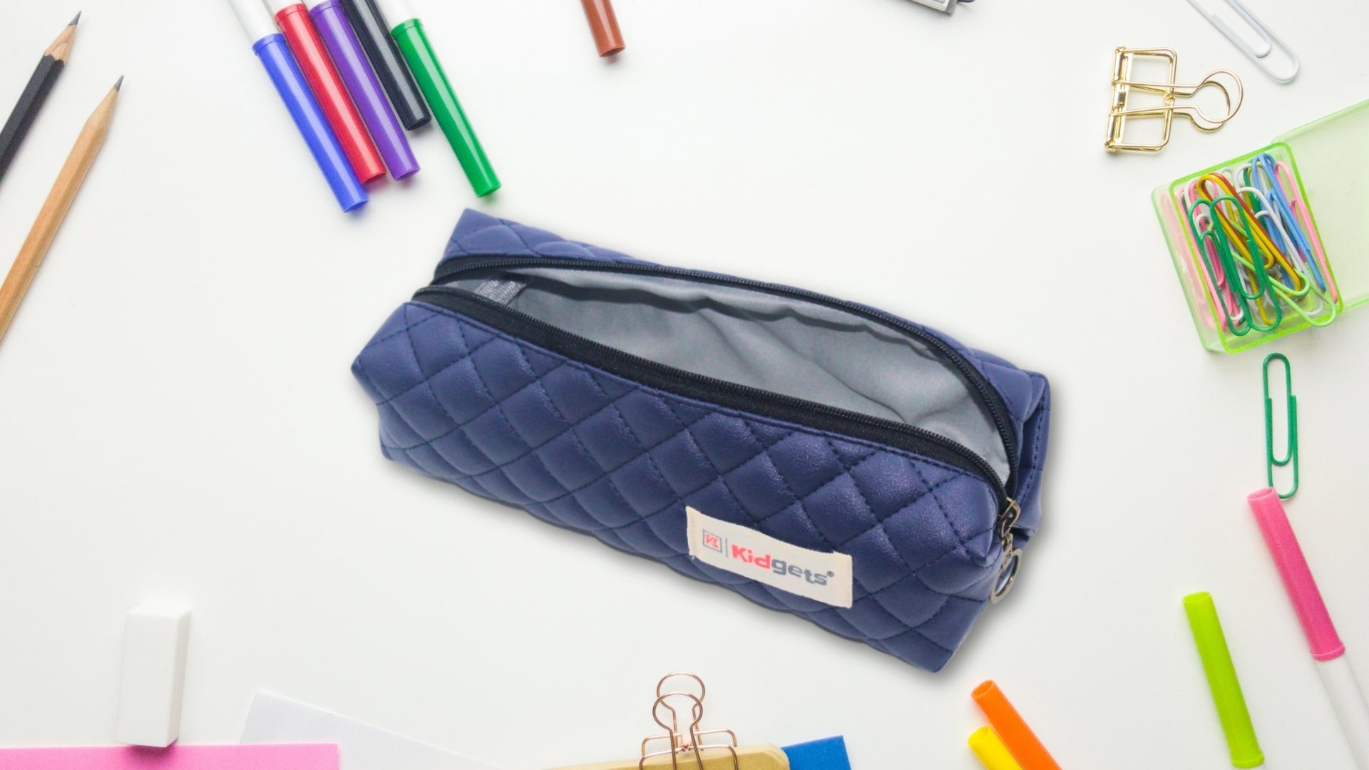 Blue Pencil Pouch Blue Color Pouch Kidgets