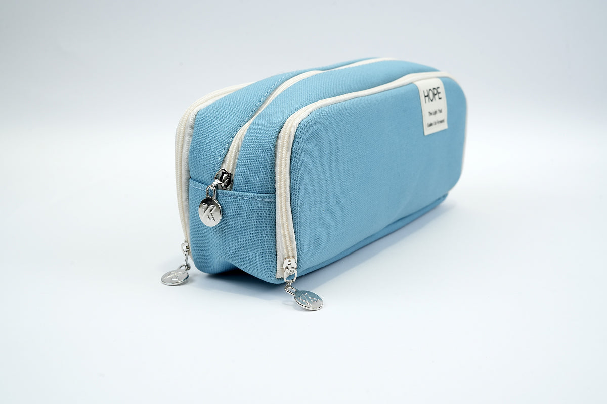 Tri-zip Organizer Pouch - Teal Blue