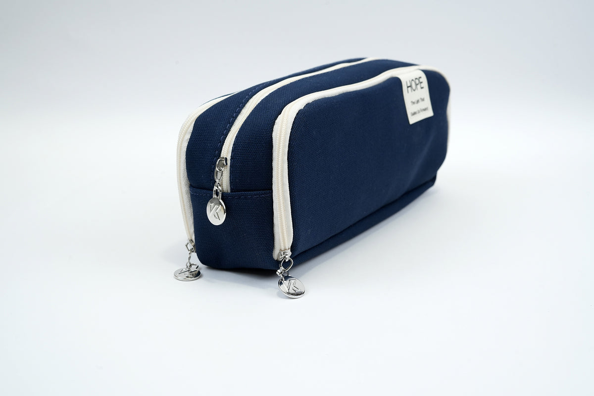 Tri-zip Organizer Pouch - Dark Blue