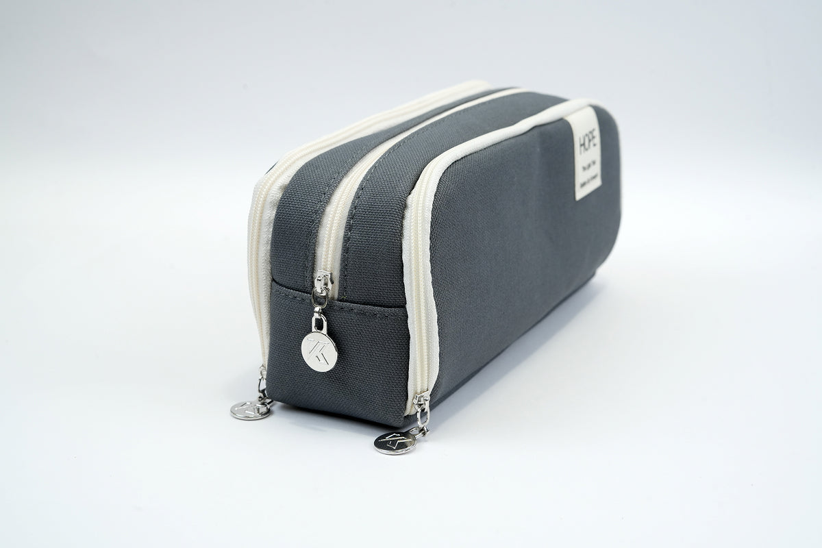 Tri-zip Organizer Pouch - Grey