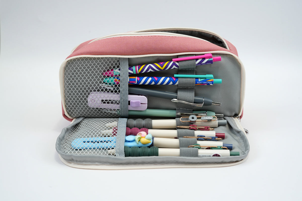 Tri-zip Organizer Pouch - Peach