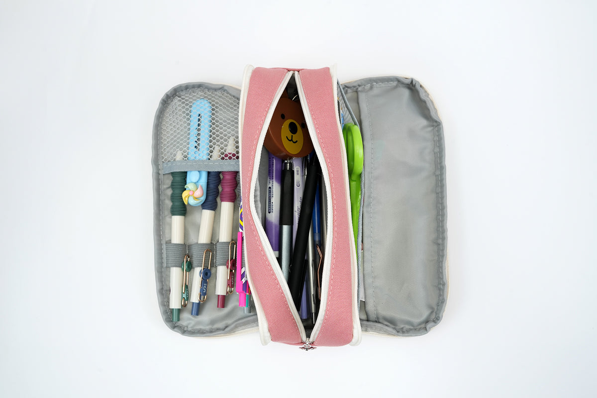 Tri-zip Organizer Pouch - Peach