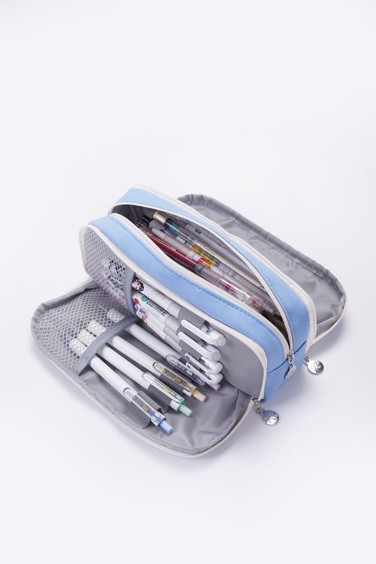 Tri-zip Organizer Pouch - Light Blue