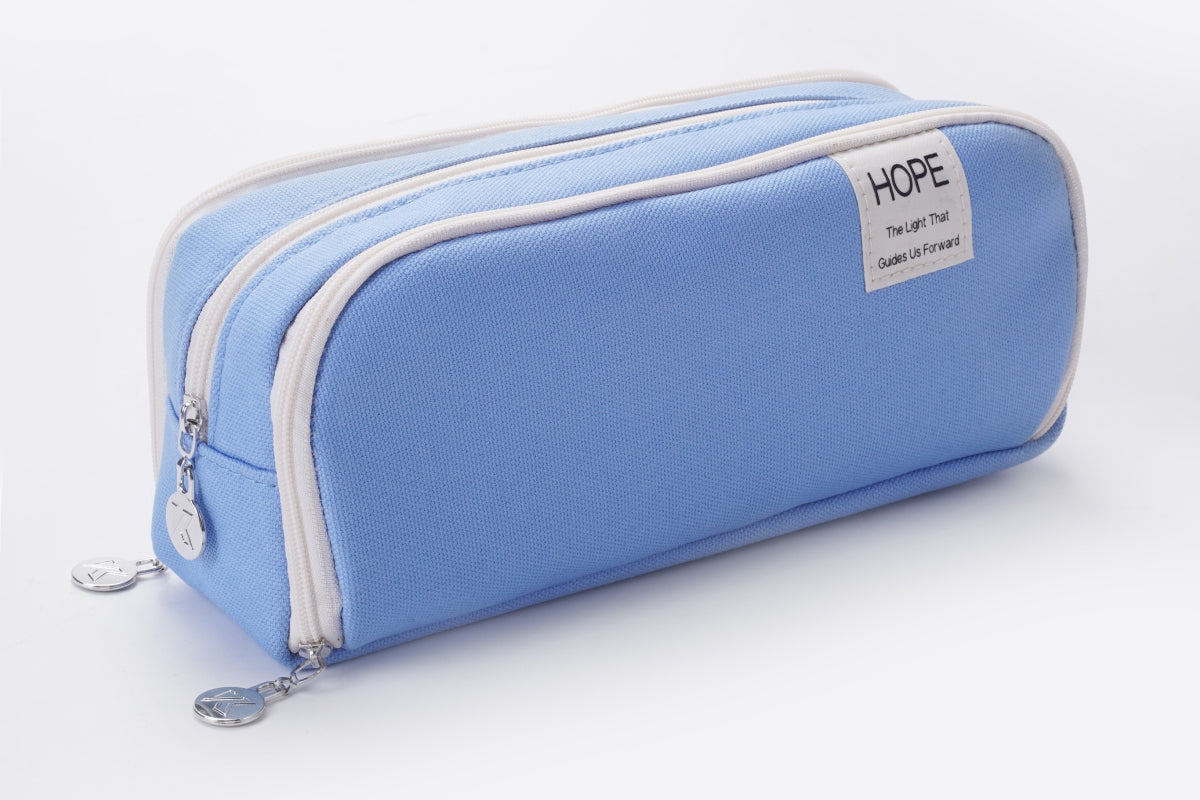 Tri-zip Organizer Pouch - Light Blue