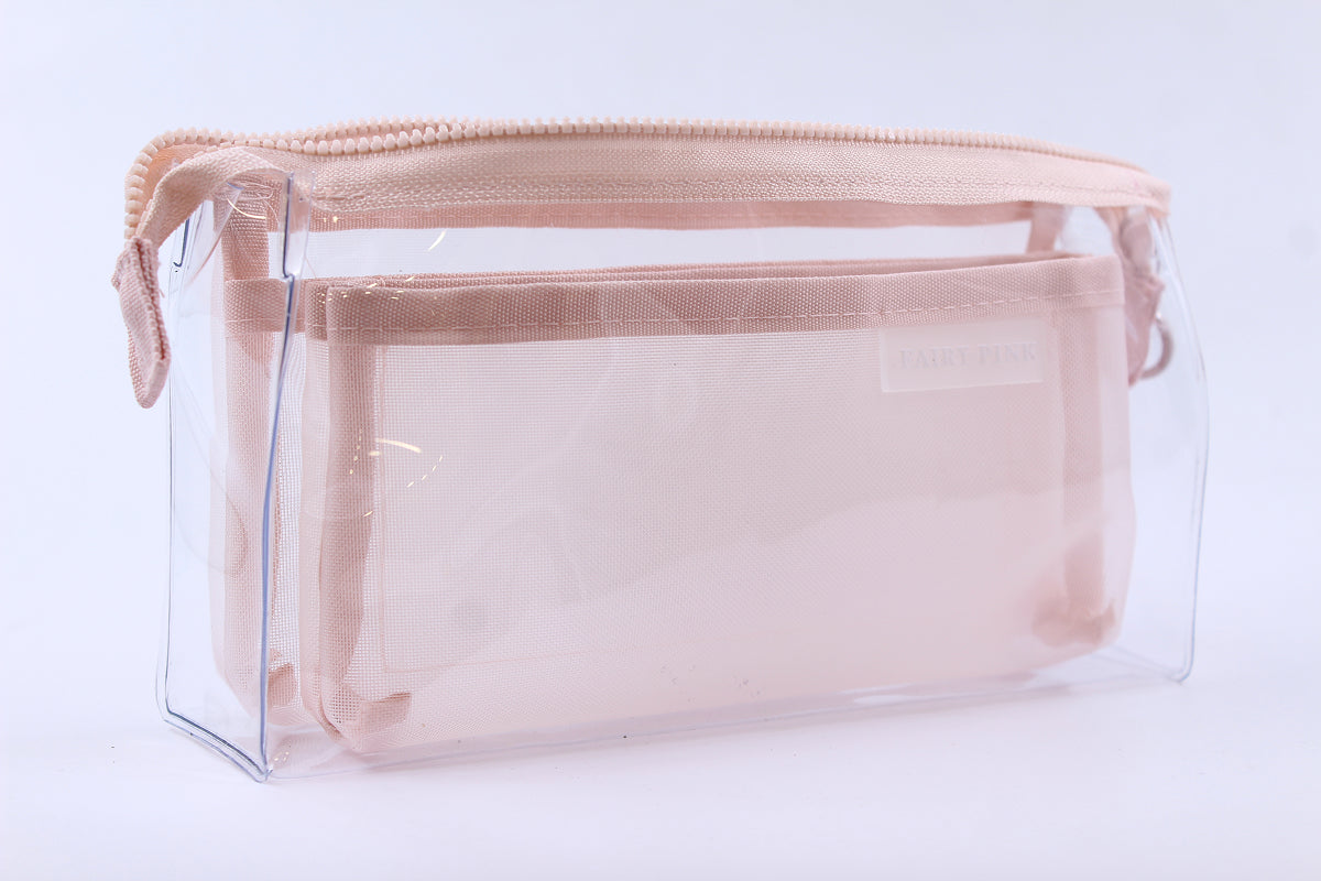 Clear and Cute Pencil Pouch - Pink