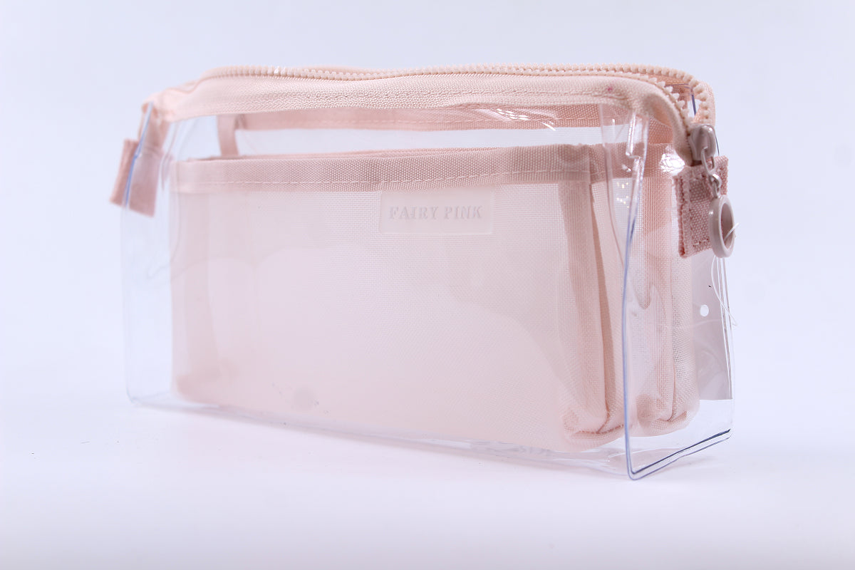 Clear and Cute Pencil Pouch - Pink