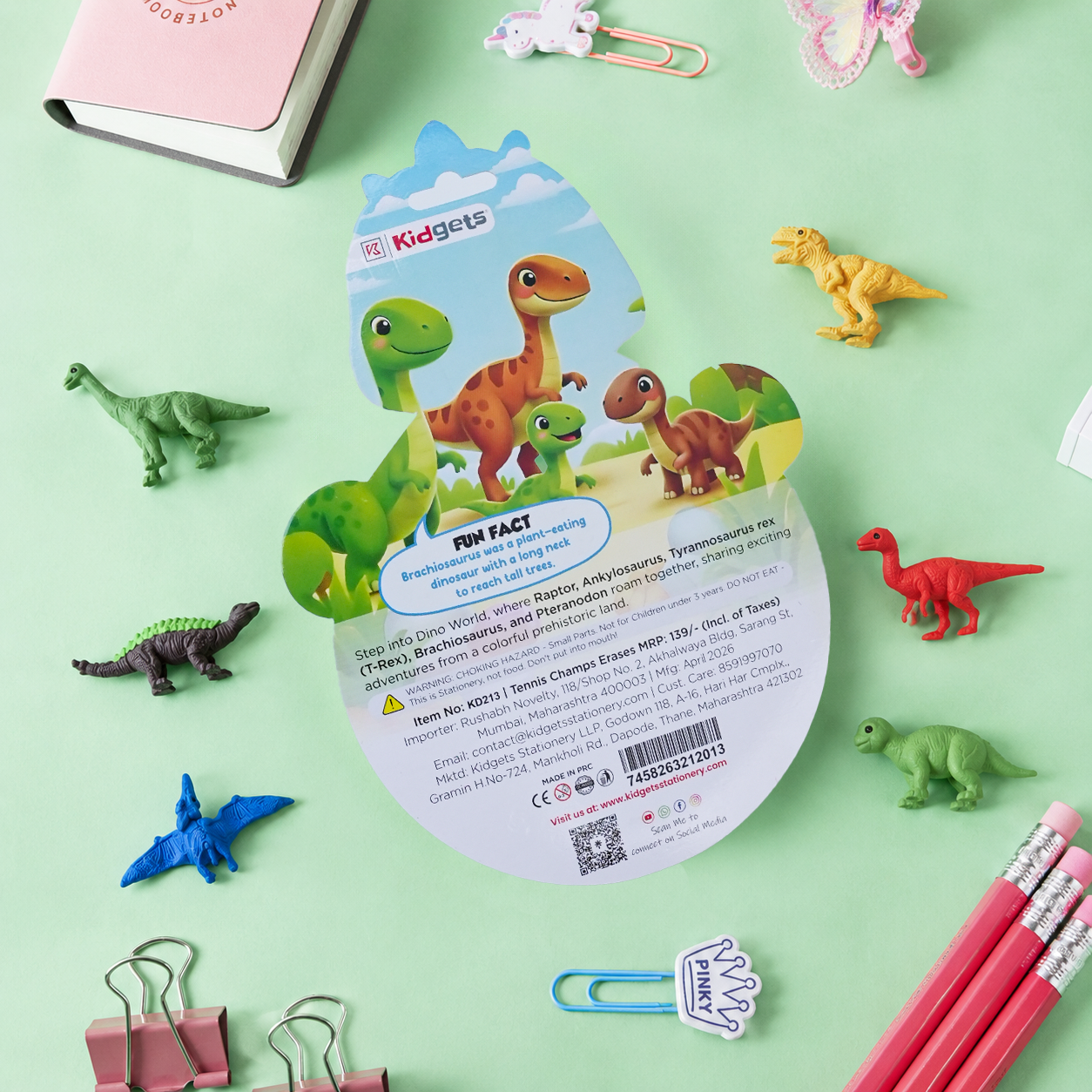 Kidgets Dino Erasers - KD213