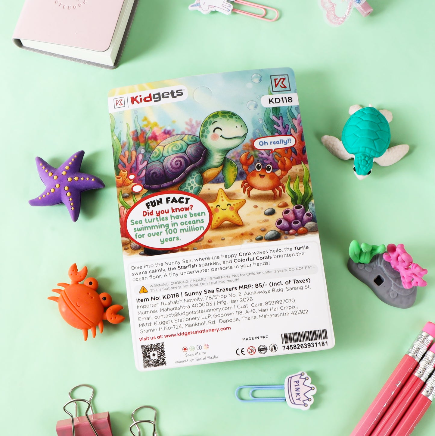 Kidgets 118 - Sunny Sea Erasers