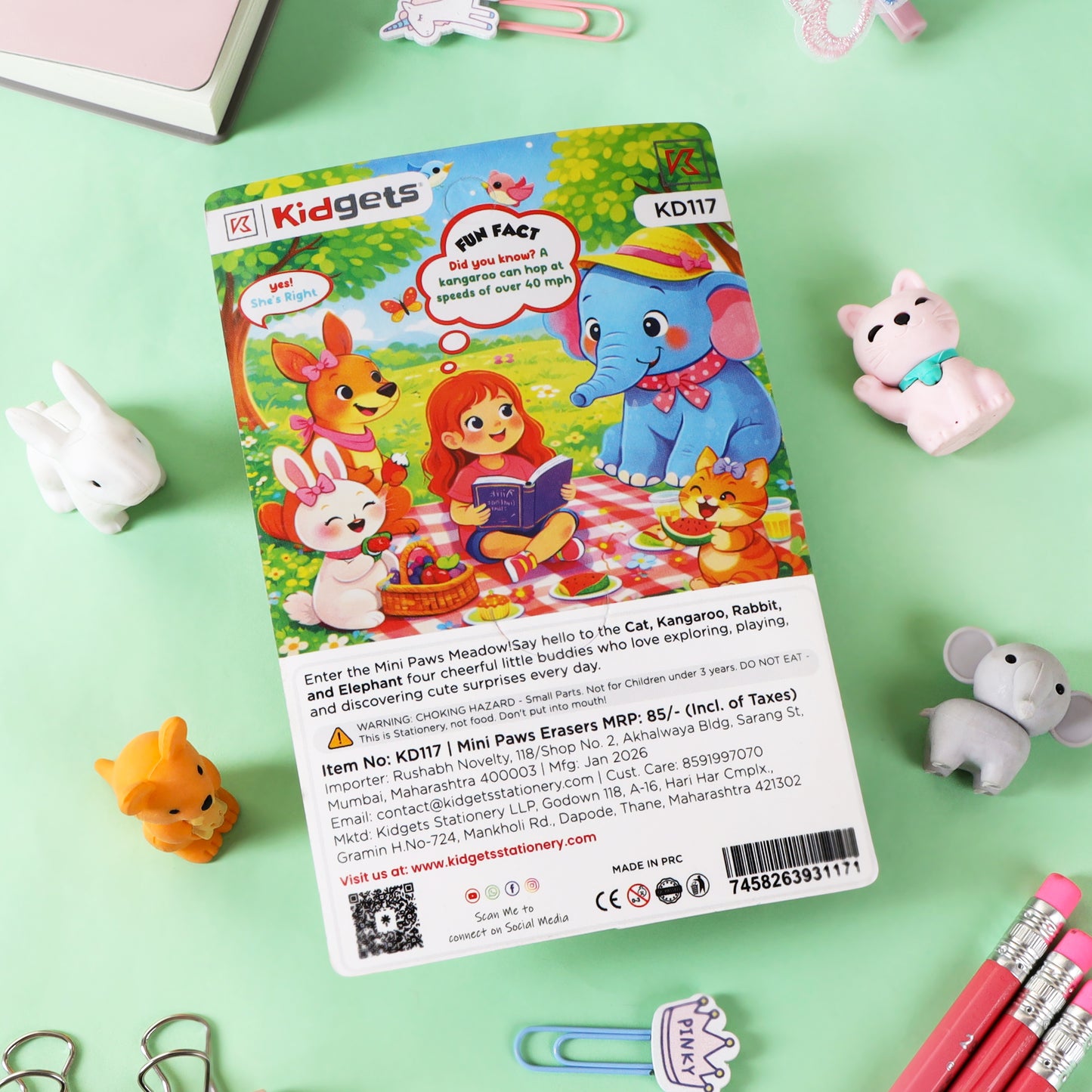 Kidgets 117 - Mini Paws Erasers