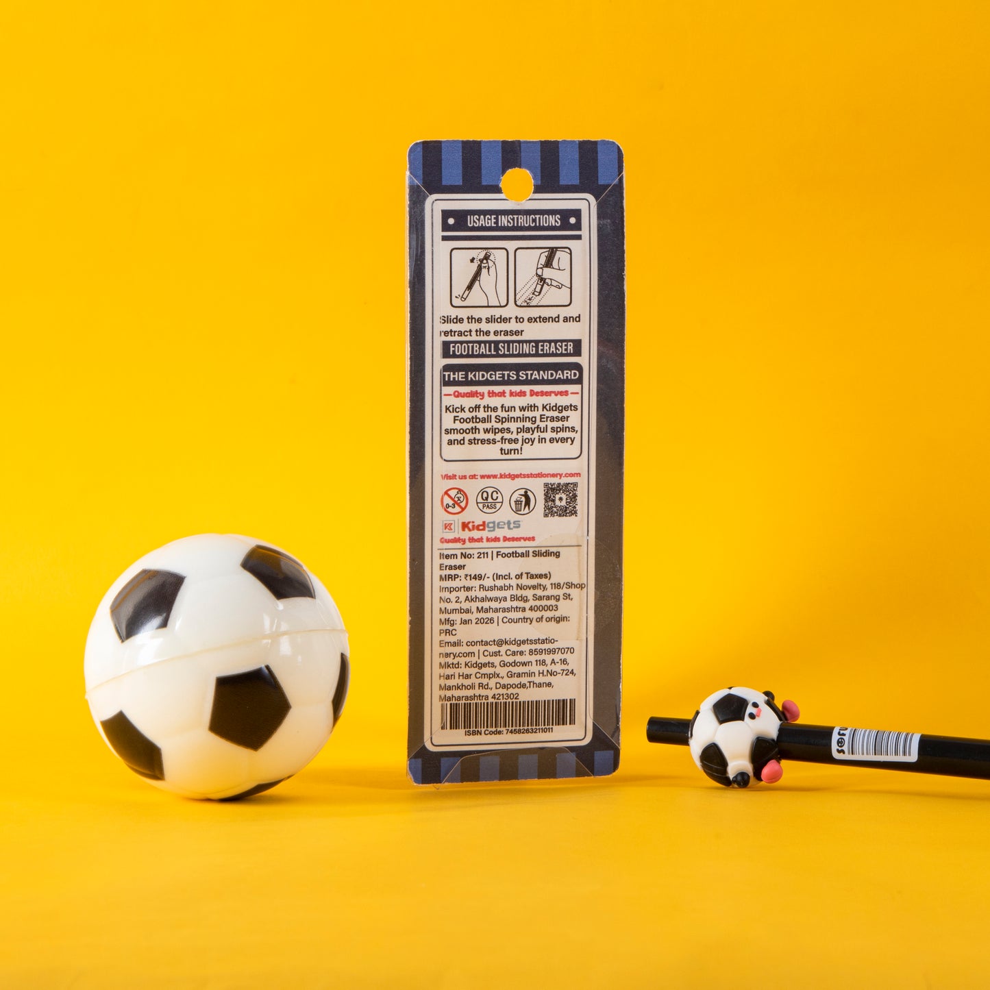 Kidgets 211 - Football Sliding Eraser