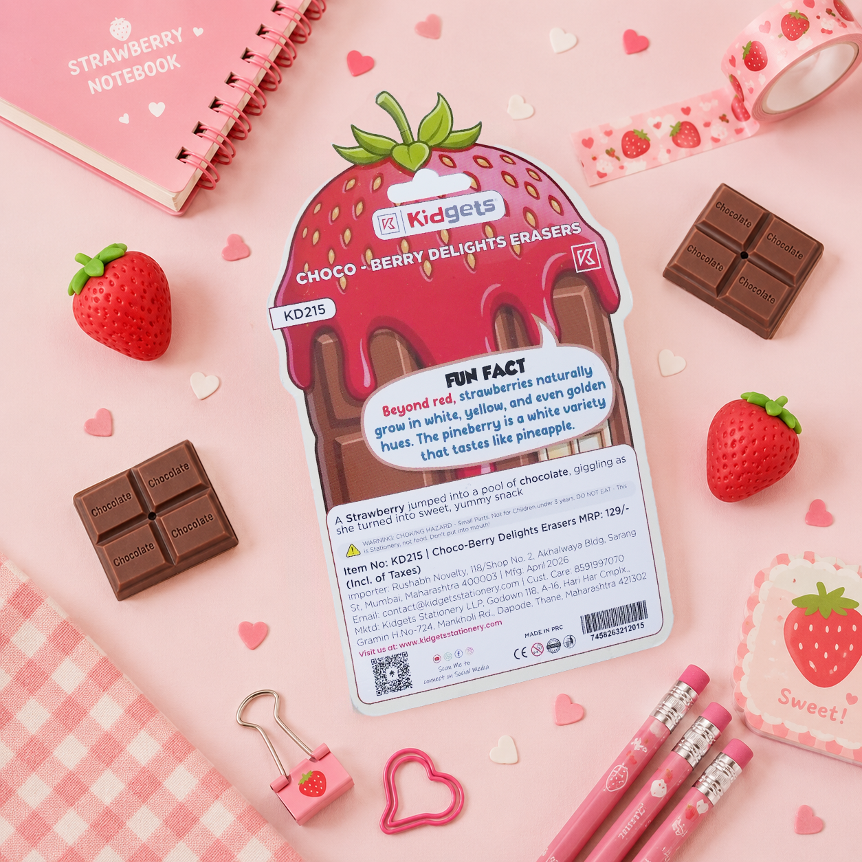 Kidgets Choco-Berry Erasers - KD215