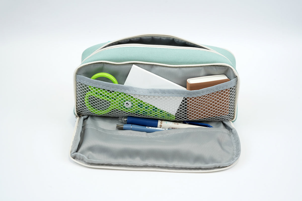 Tri-zip Organizer Pouch - Mint Green