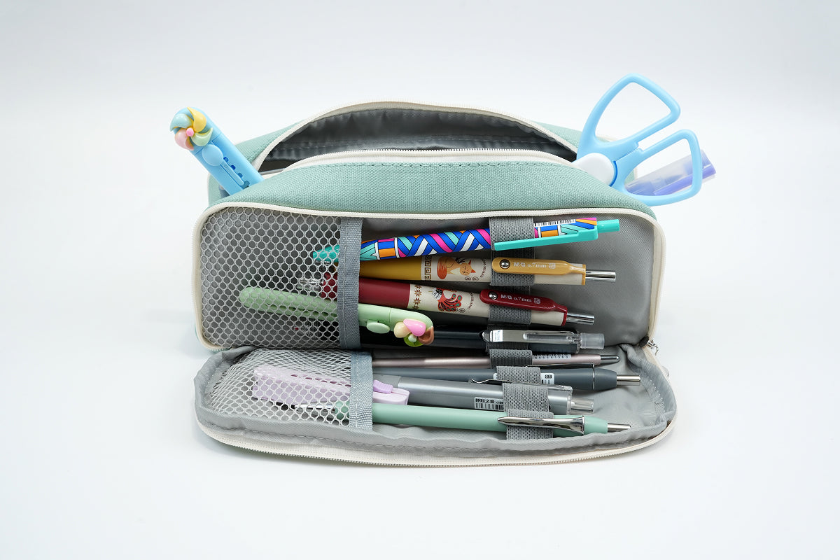 Tri-zip Organizer Pouch - Mint Green