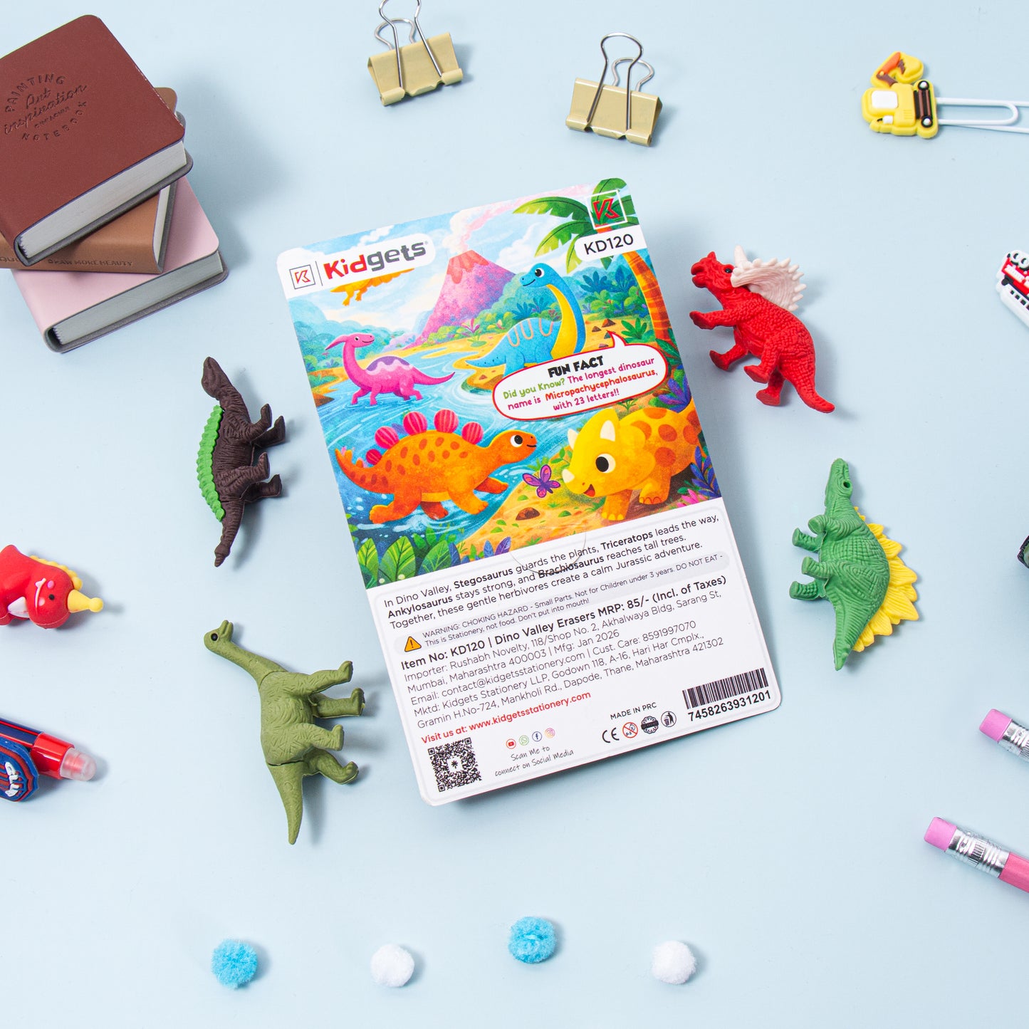 KIdgets 120 - Dino Valley Erasers